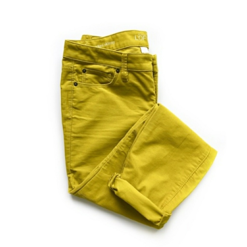 Yellow modern skinny Ann Taylor Loft pants